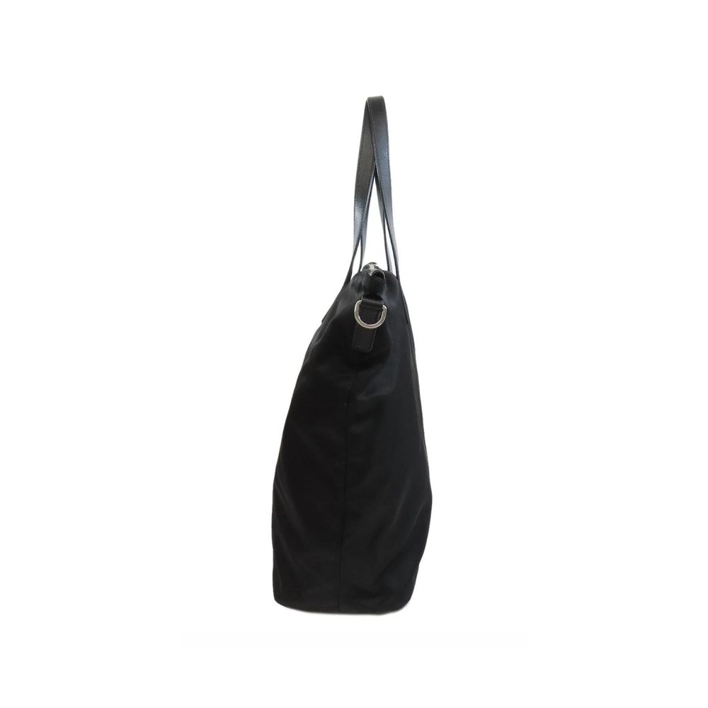Prada Black Nylon Tote Bag – Prada Logo, Top Zip, Detachable Strap, 43x25x15 cm, Romania