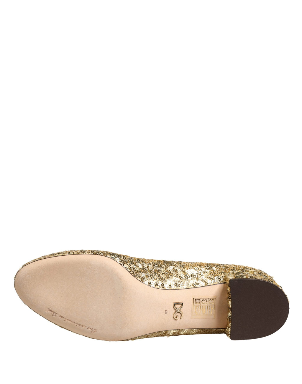 Dolce & Gabbana Gold Sequin Stretch Ankle Boots – Polyester-Elastane, Leather Sole, Logo, Italian