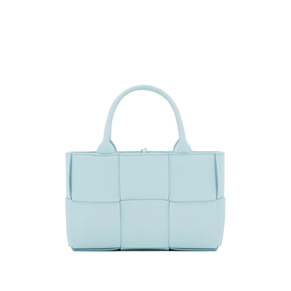 Bottega Veneta Blue Leather Tote Bag – Two Shoulder Straps, Snap Closure, 43x35x18 cm, Italian, Women's