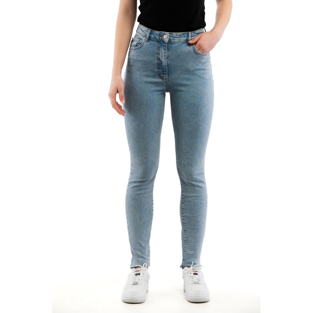 Moschino Multicolor Cotton Skinny Jeans - Multi Blue, 99% Cotton