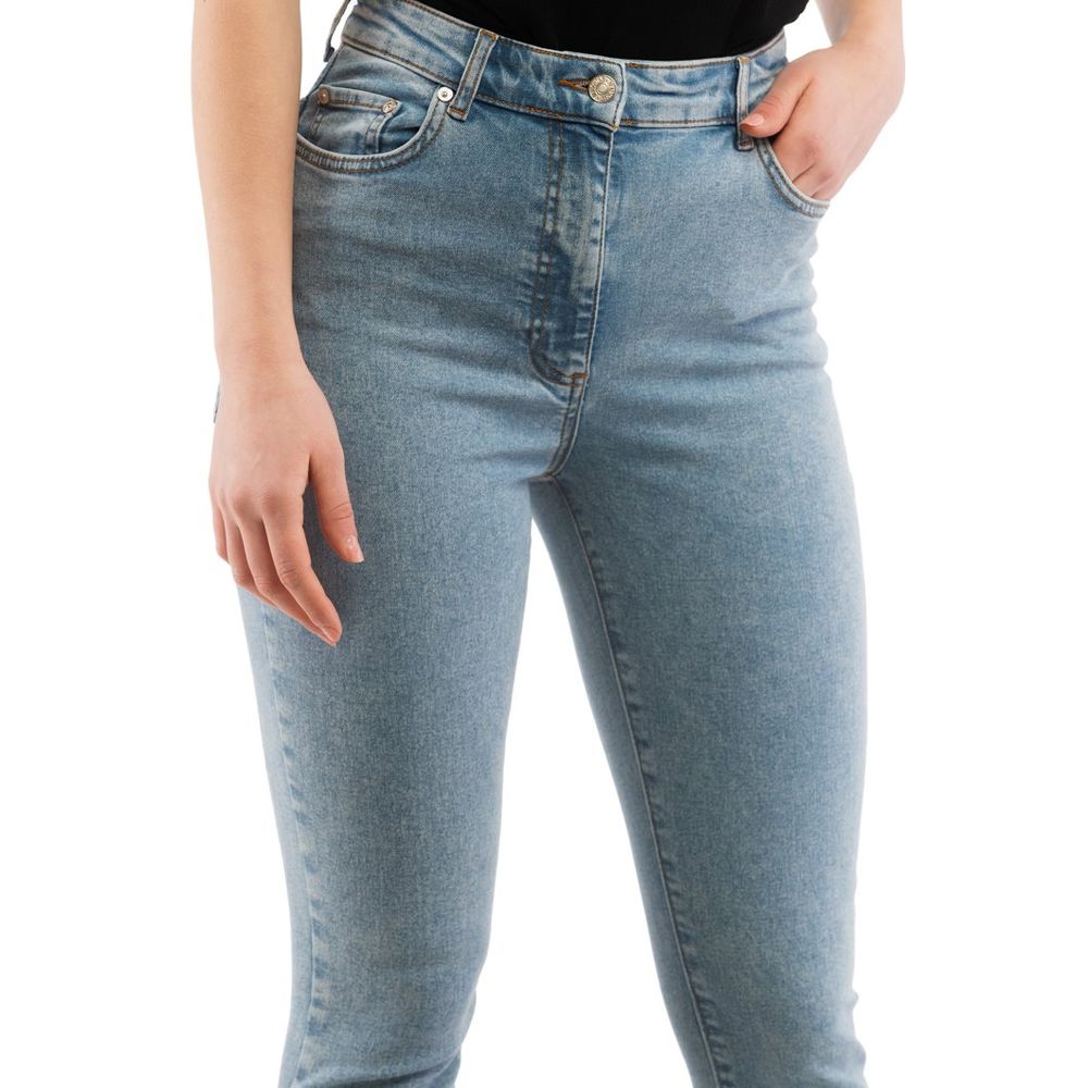 Moschino Multicolor Cotton Skinny Jeans - Multi Blue, 99% Cotton