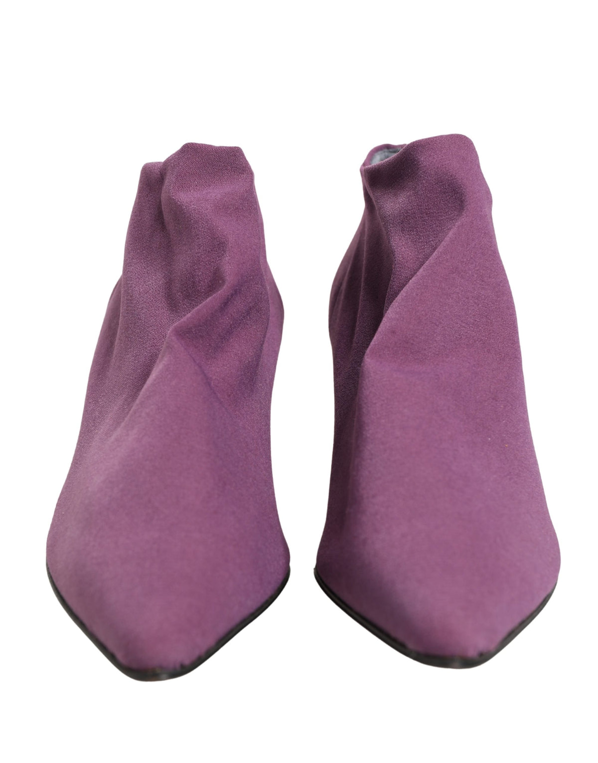Dolce & Gabbana x Sergio Rossi Purple Suede Ankle Boots – Leather Sole, DG Logo, Italian