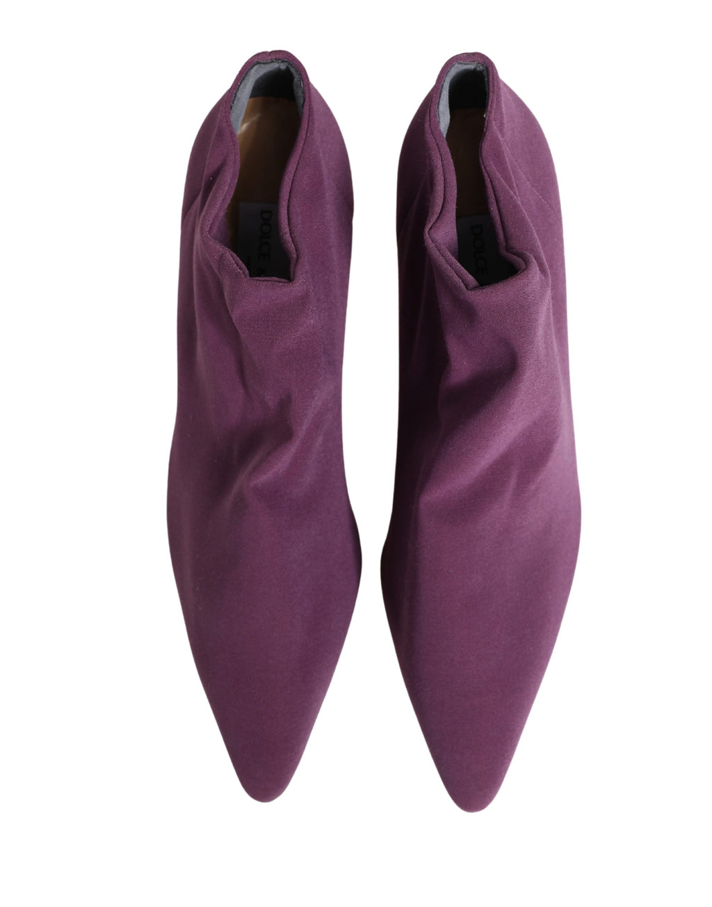 Dolce & Gabbana x Sergio Rossi Purple Suede Ankle Boots – Leather Sole, DG Logo, Italian