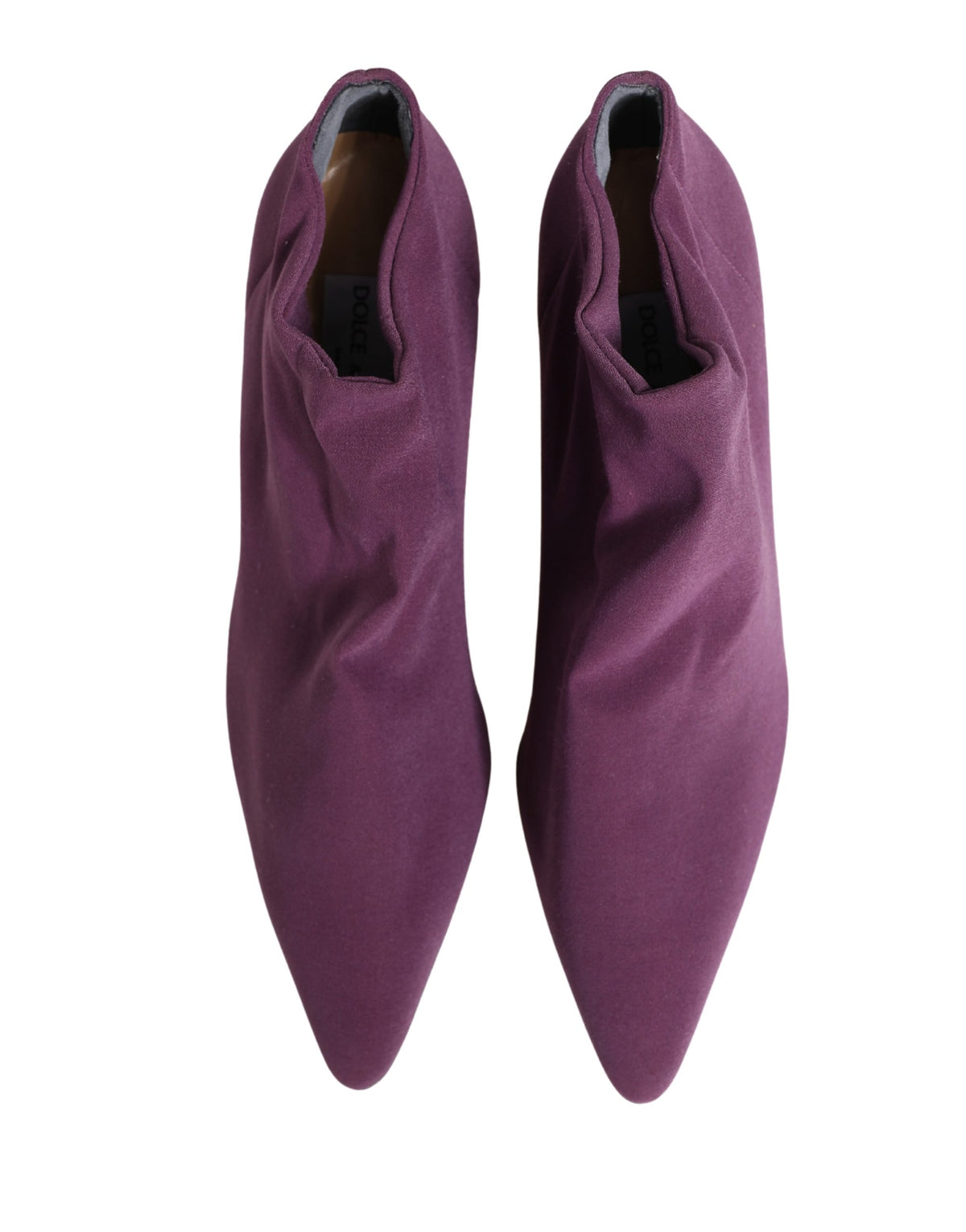 Dolce & Gabbana x Sergio Rossi Purple Suede Ankle Boots – Leather Sole, DG Logo, Italian