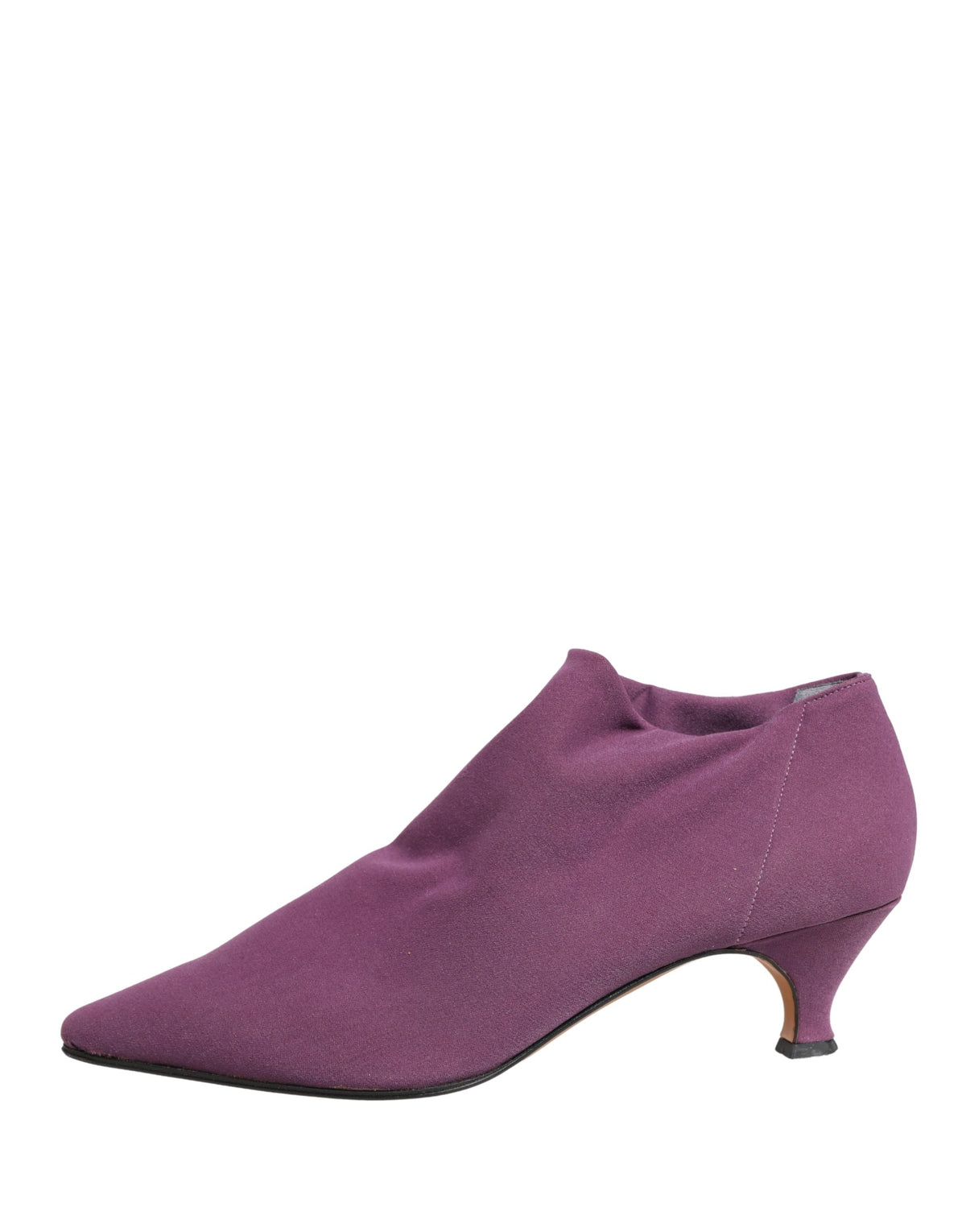 Dolce & Gabbana x Sergio Rossi Purple Suede Ankle Boots – Leather Sole, DG Logo, Italian