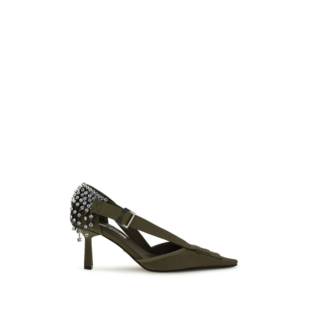 Prada Bicolor Cotton High Heel Pumps