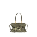 Balmain Two-Tone Calfskin Suede Bag – 'Anthem', PB Buckle, Chain Handle, Gold Zipper, 24x38x10 cm