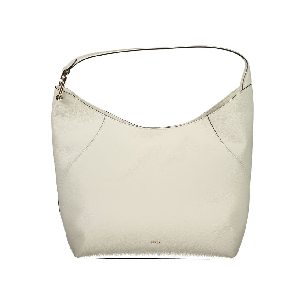 Furla White Leather Women's Bag – Lara Shoulder Bag, Magnetic Closure, 100% Leather, Logo