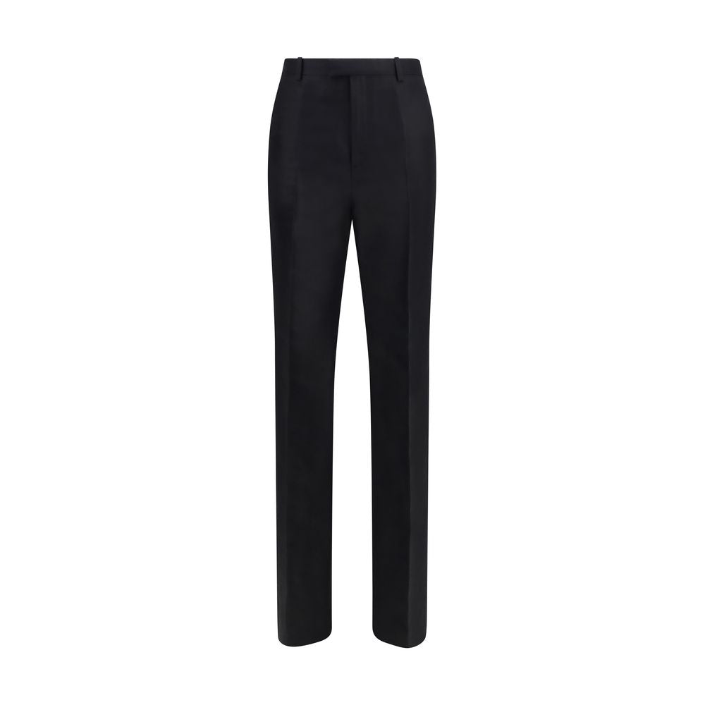 Gucci Black 100% Silk Faille Elegant Trousers – Regular Fit, Hook-and-Eye Closure