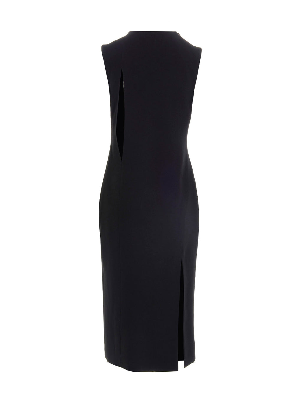 Versace Black 74% Acetate Midi Dress – Cut-Out Details, Side Slits, Italian