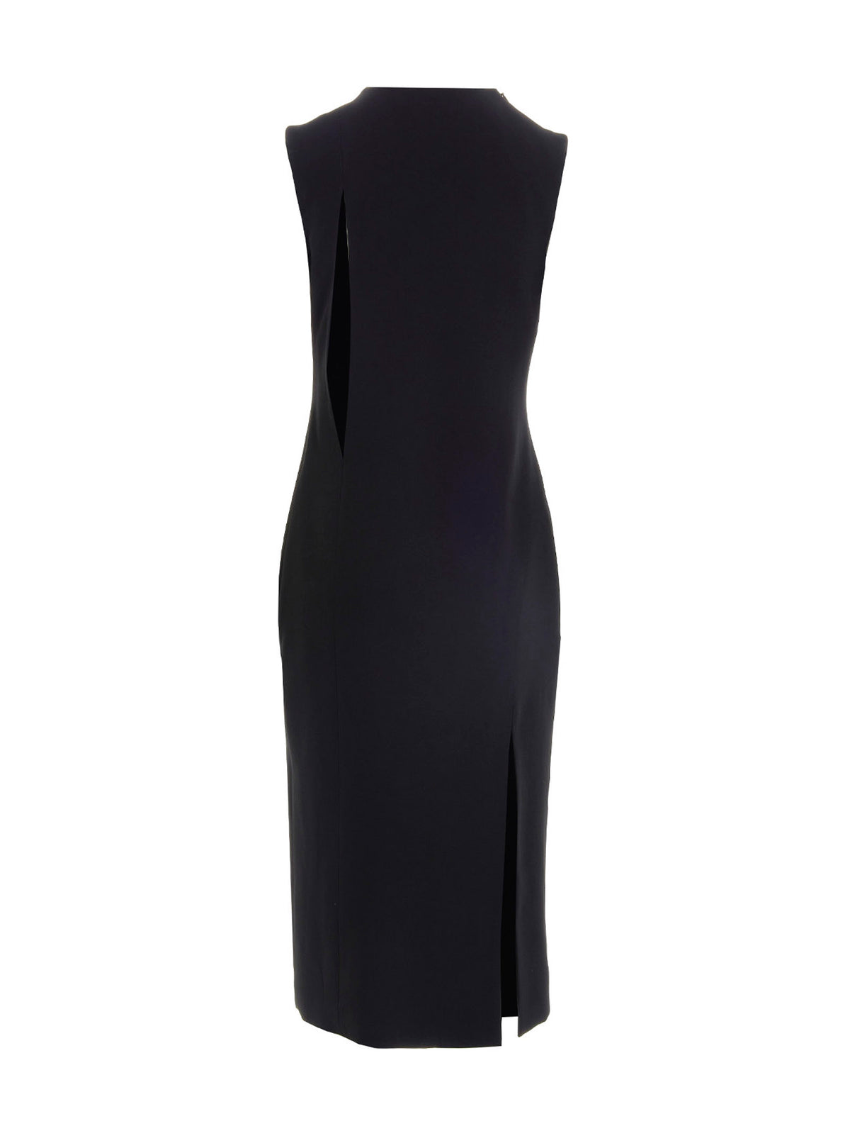 Versace Black 74% Acetate Midi Dress – Cut-Out Details, Side Slits, Italian