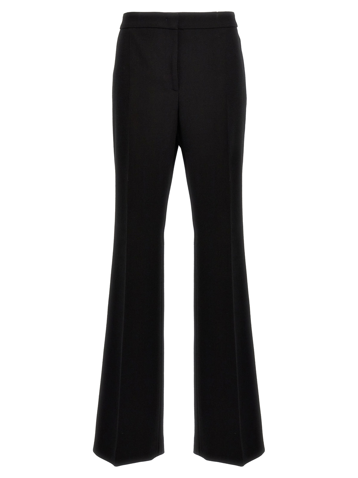 Moschino Black 63% Viscose-Wool Elegant Trousers – Wide Fit, Pleated, Italian