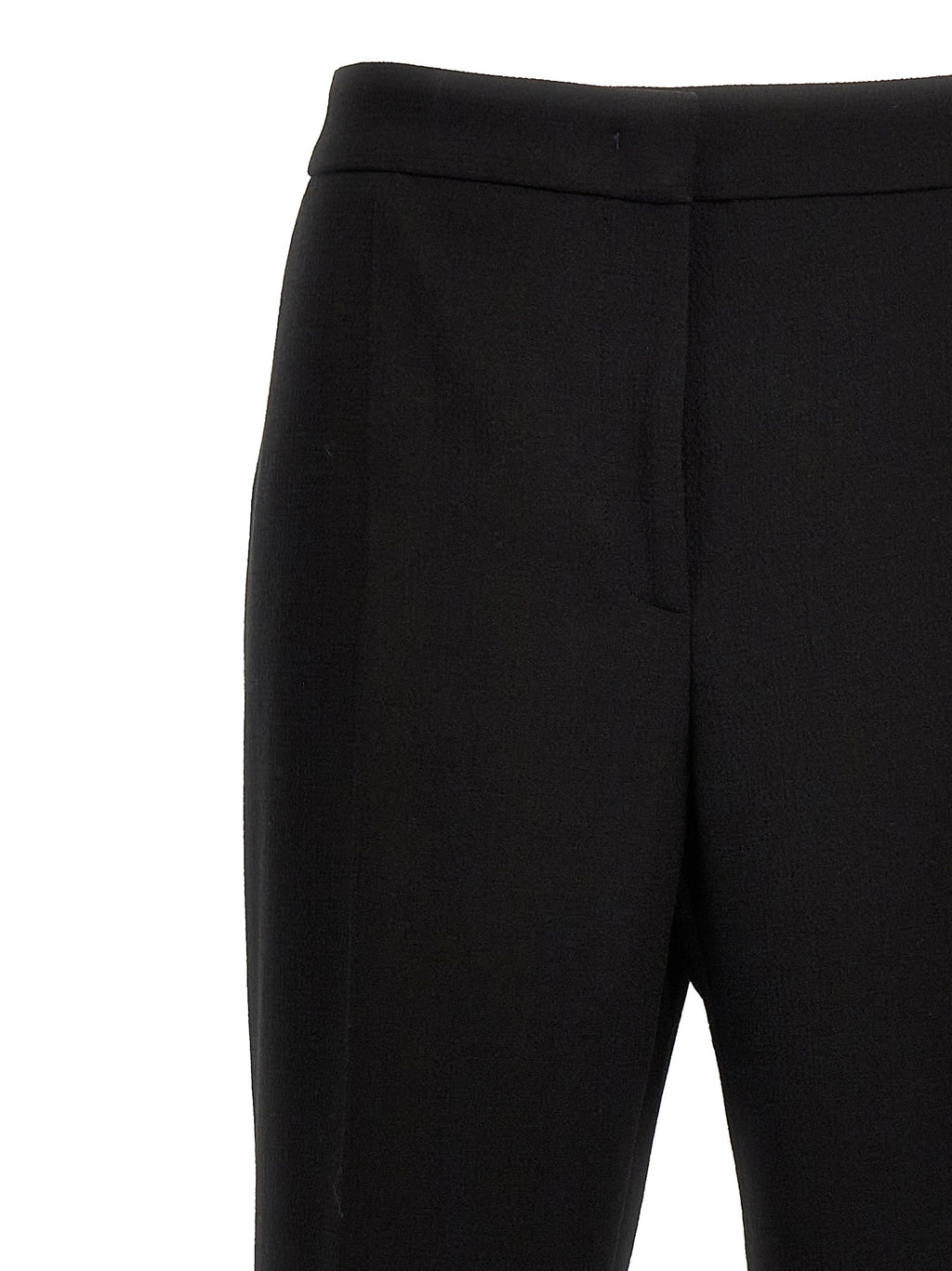 Moschino Black 63% Viscose-Wool Elegant Trousers – Wide Fit, Pleated, Italian
