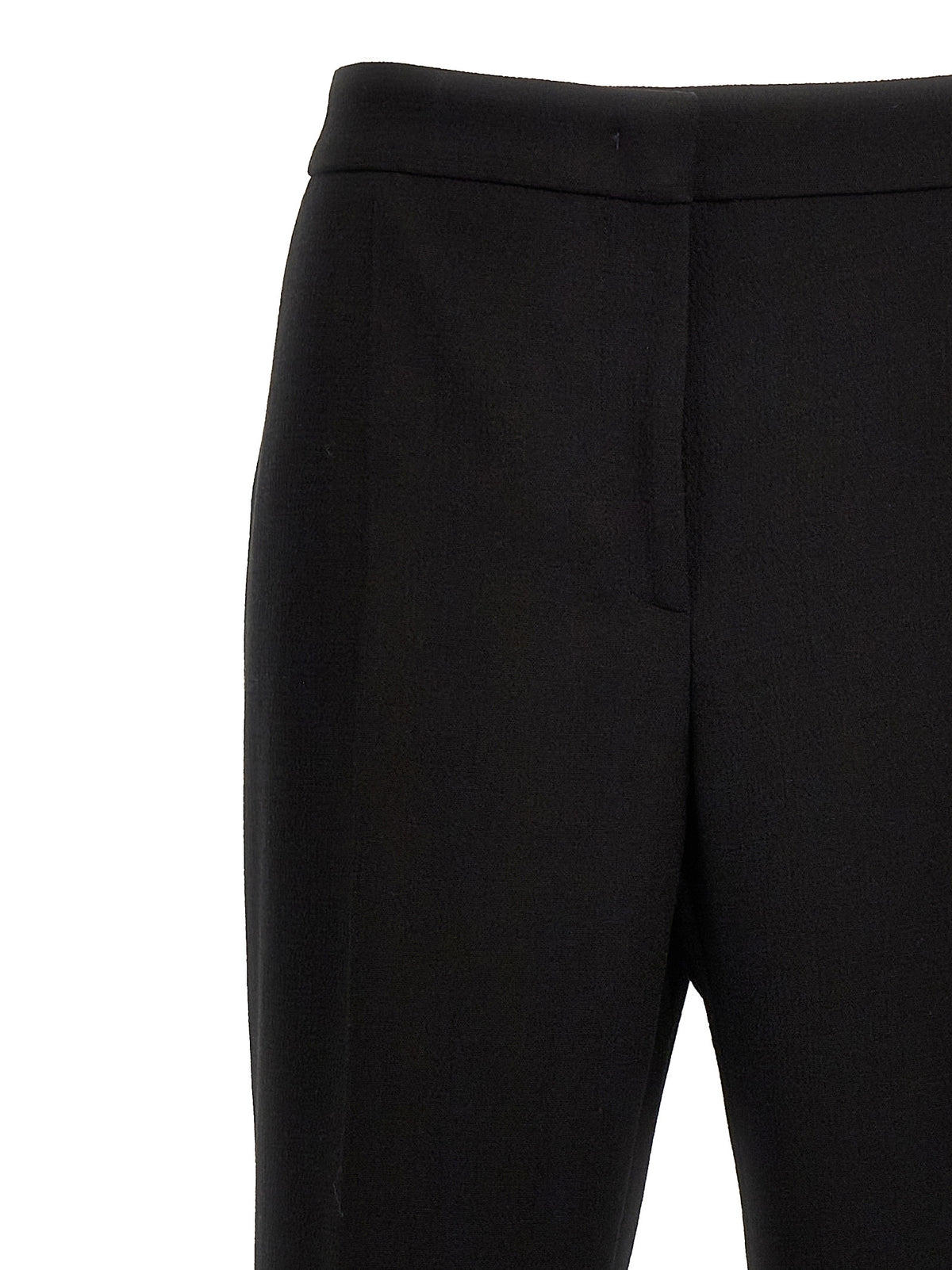 Moschino Black 63% Viscose-Wool Elegant Trousers – Wide Fit, Pleated, Italian