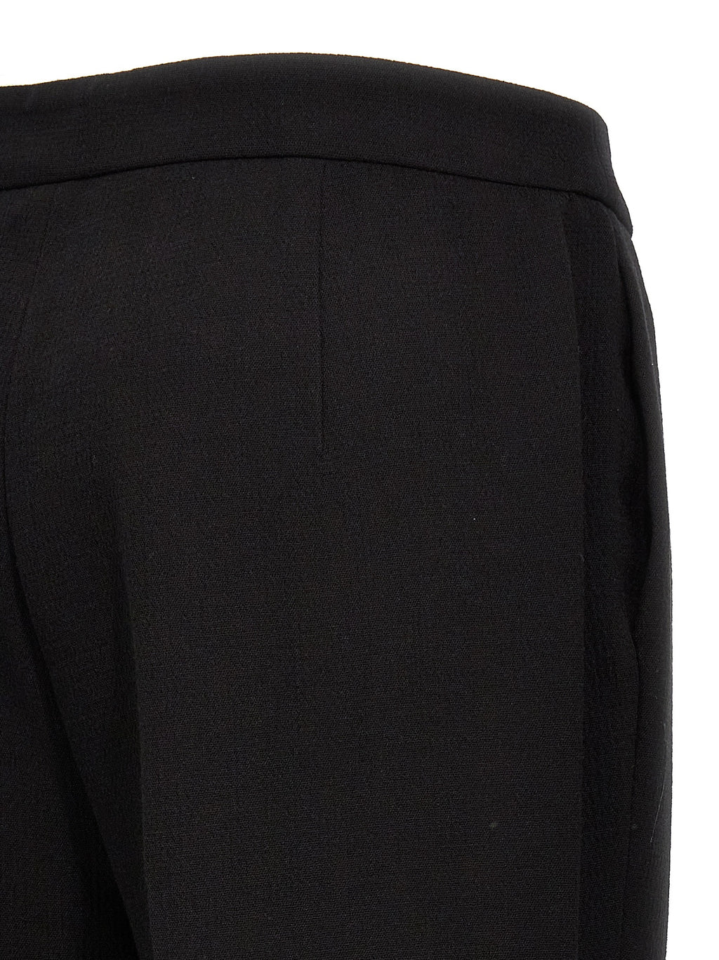 Moschino Black 63% Viscose-Wool Elegant Trousers – Wide Fit, Pleated, Italian