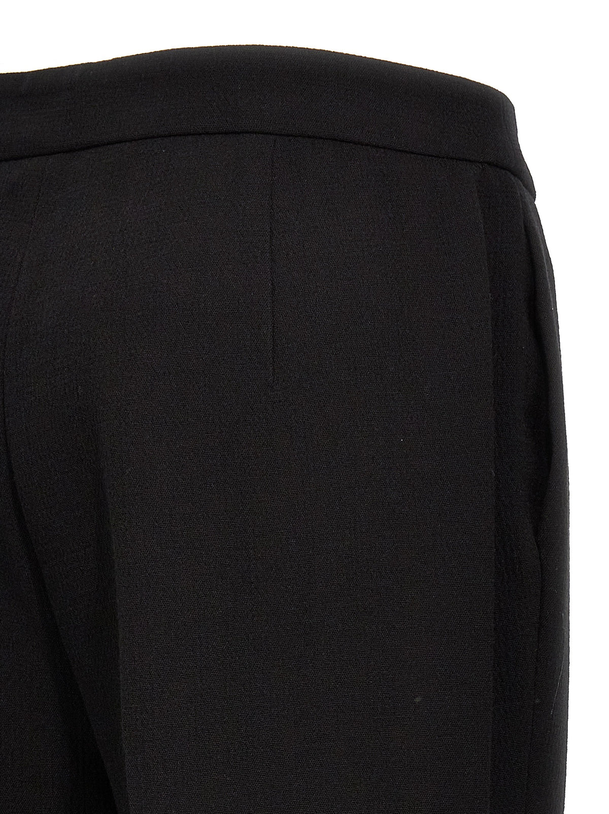 Moschino Black 63% Viscose-Wool Elegant Trousers – Wide Fit, Pleated, Italian