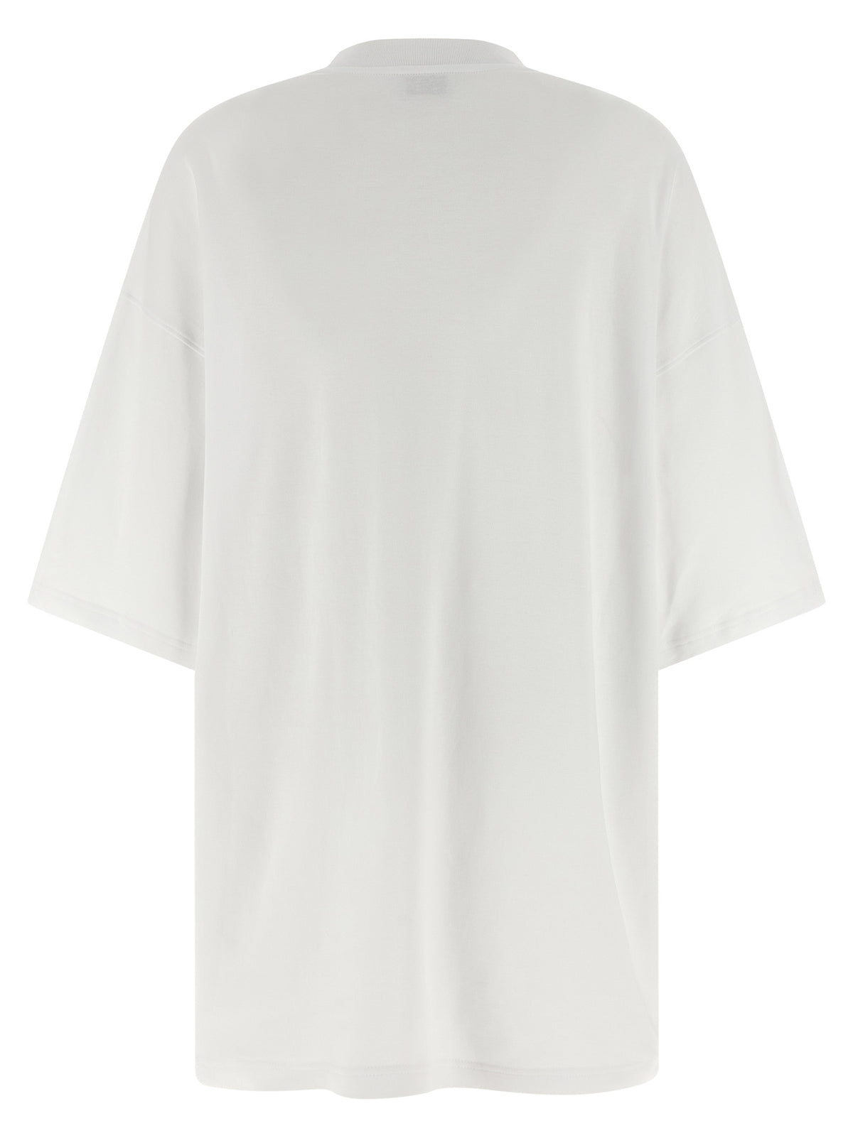 Moschino White 100% Cotton T-Shirt Mini Dress – “Goose” Print, Loose Fit, Portuguese