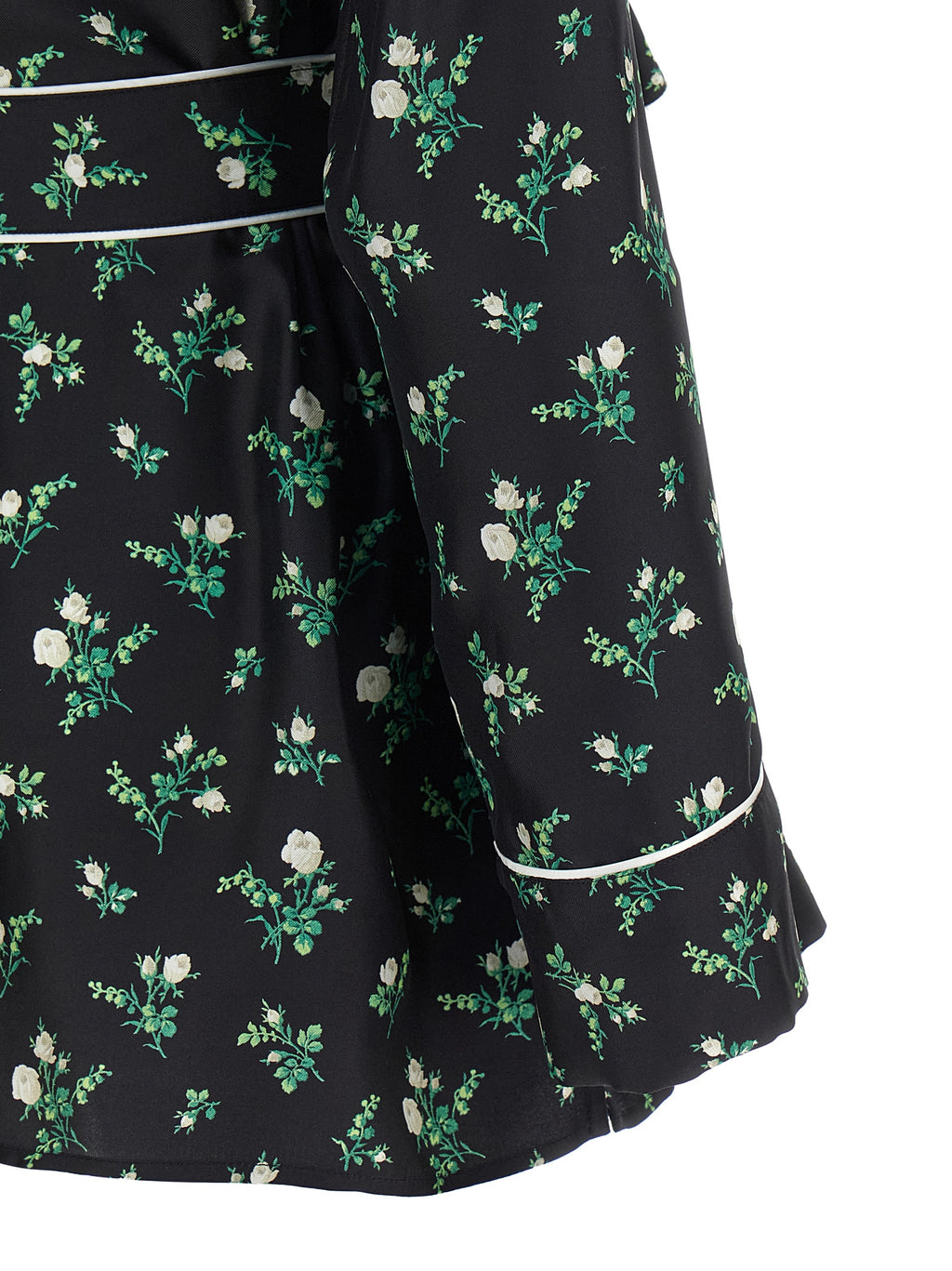 Dolce & Gabbana Black Silk Blouse – Roselline Floral Print