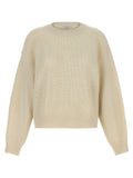 Brunello Cucinelli White Cashmere-Wool Cardigan – With Sequin Appliqué