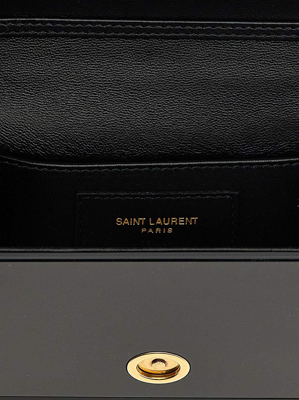 Saint Laurent Black Plexiglass Crossbody Bag – 'Minaudière Vicky', Cassandre Logo, Chain Strap, Italian