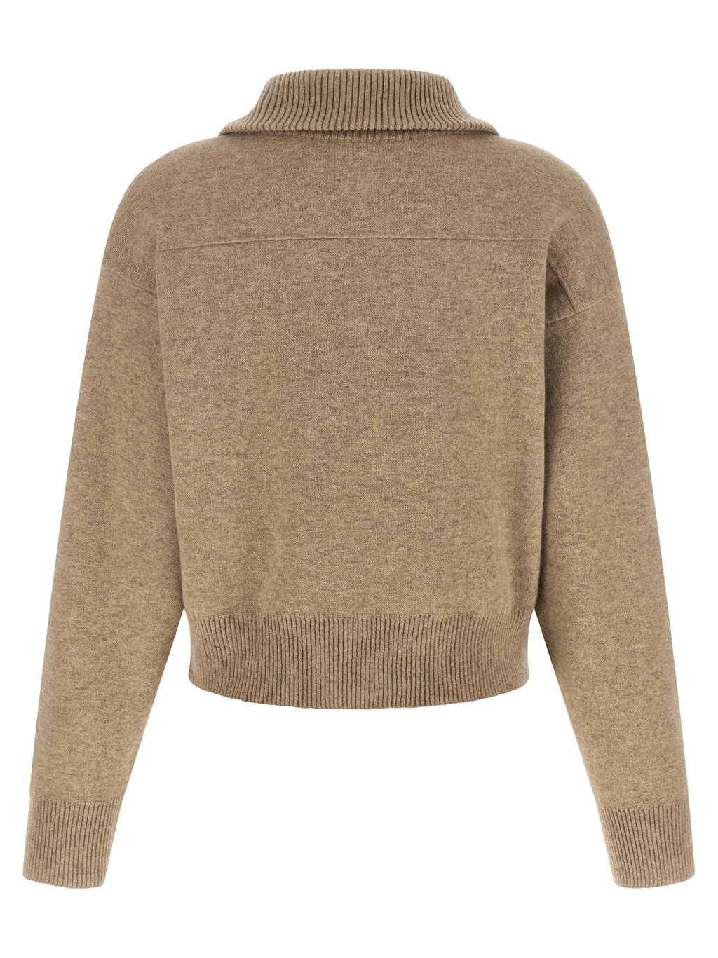 Brunello Cucinelli Beige Wool Cardigan – With Monile Zip Closure