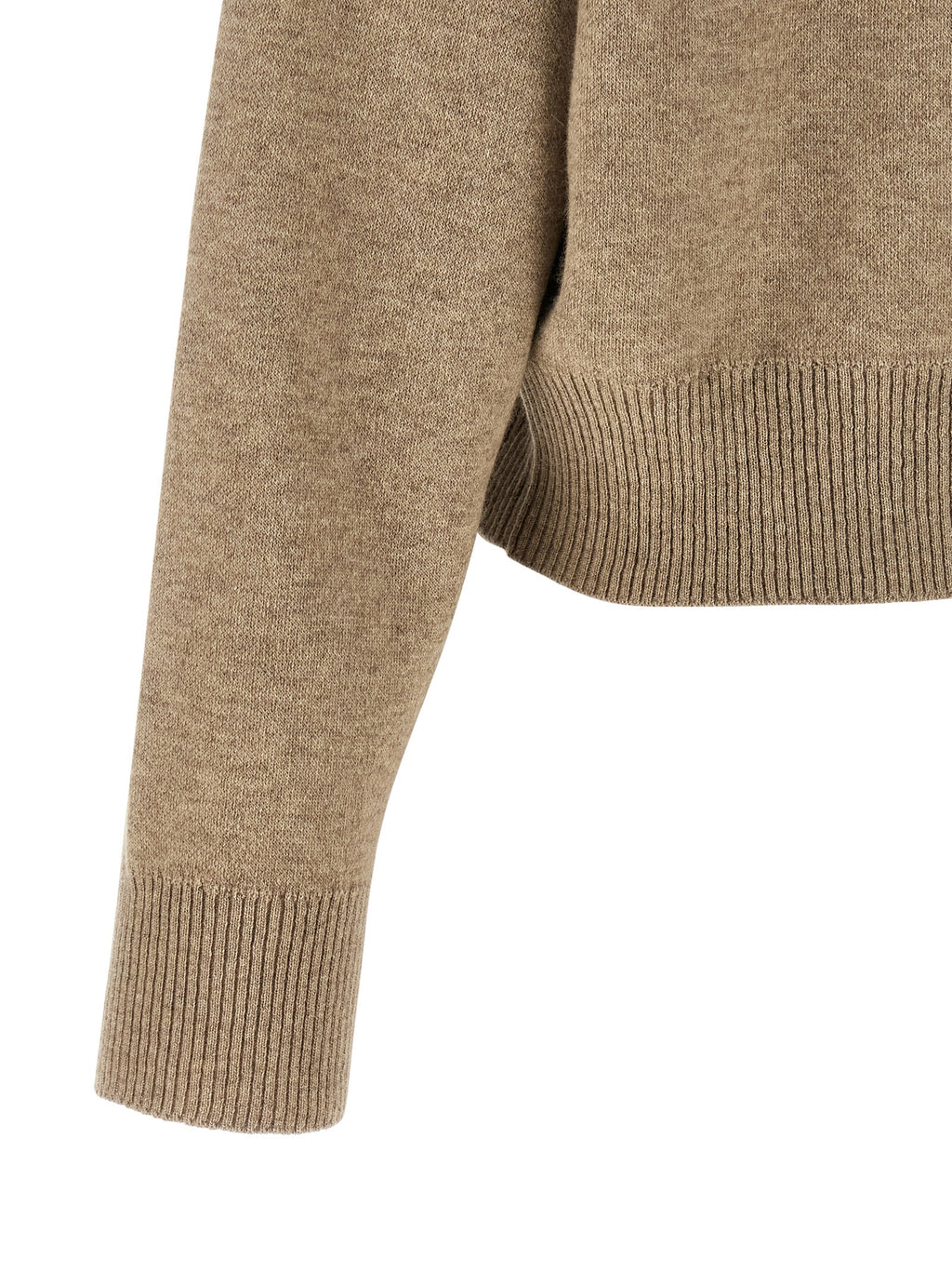 Brunello Cucinelli Beige Wool Cardigan – With Monile Zip Closure