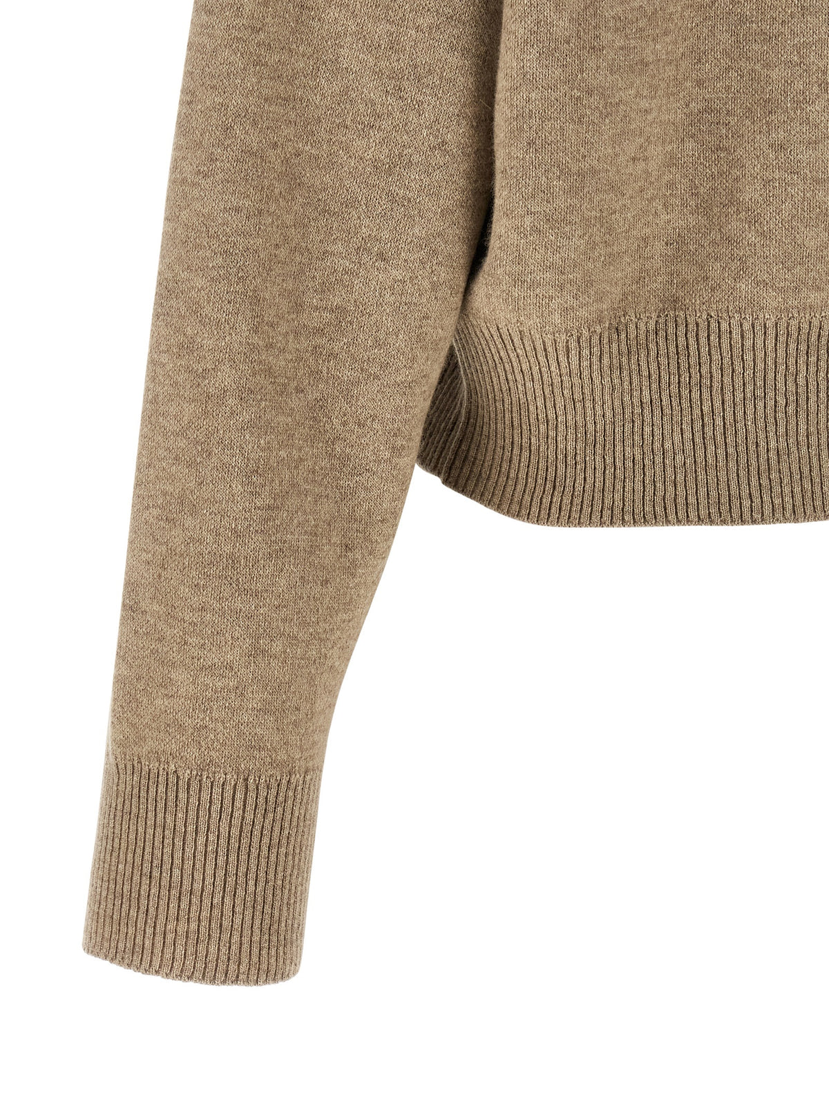 Brunello Cucinelli Beige Wool Cardigan – With Monile Zip Closure