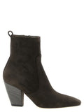 Brunello Cucinelli Brown Suede Ankle Boots – Square Toe, Side Zip, 'Precious Heel' Monile, Leather Sole, Italian