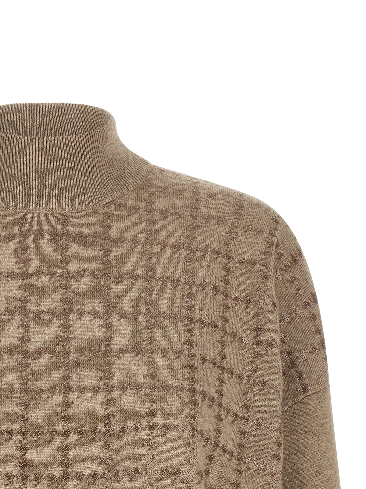Brunello Cucinelli Beige 100% Cashmere Sequin Cardigan