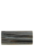 Jimmy Choo Grey Polyester Clutch Bag – 'Sweetie', Marble Pattern, Gold Chain, Magnetic Closure, Italian