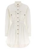 Versace White 100% Cotton Poplin Shirt Dress – Medusa Buttons, Structured Waist, Italian