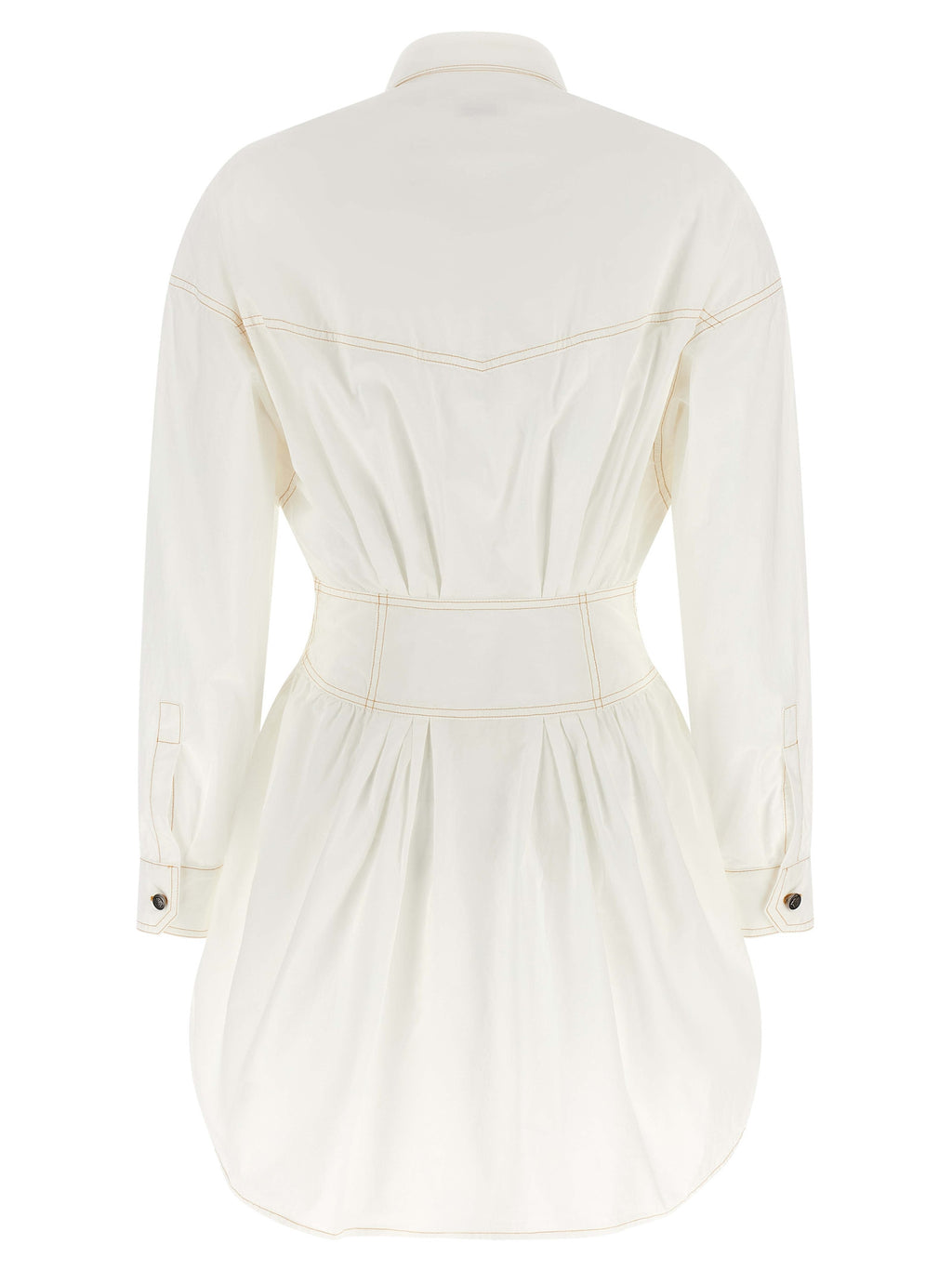 Versace White 100% Cotton Poplin Shirt Dress – Medusa Buttons, Structured Waist, Italian