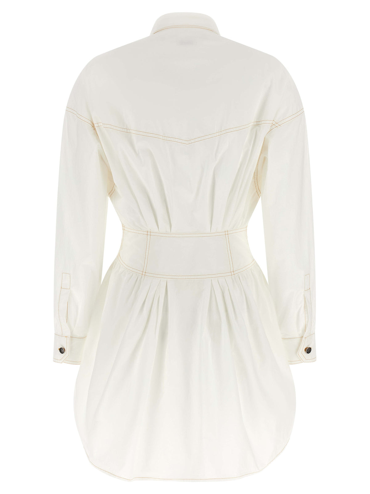Versace White 100% Cotton Poplin Shirt Dress – Medusa Buttons, Structured Waist, Italian