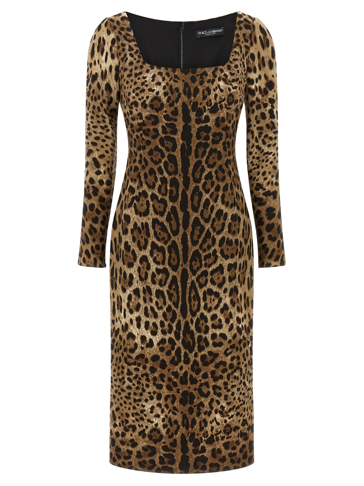 Dolce & Gabbana Brown Viscose Midi Dress – Leo Animal Print