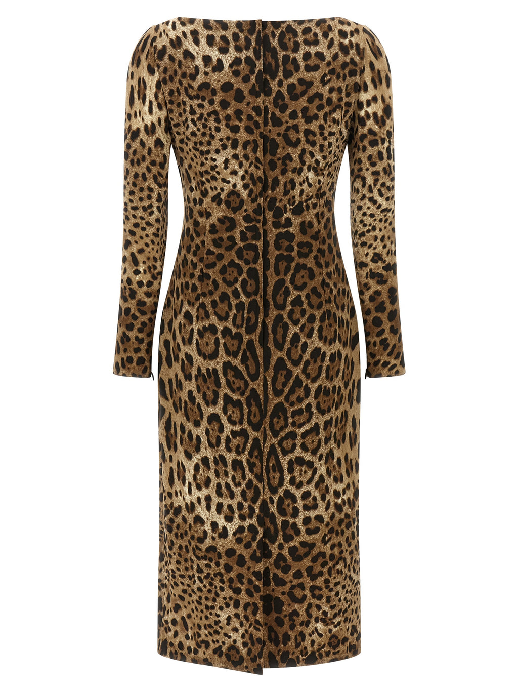 Dolce & Gabbana Brown Viscose Midi Dress – Leo Animal Print