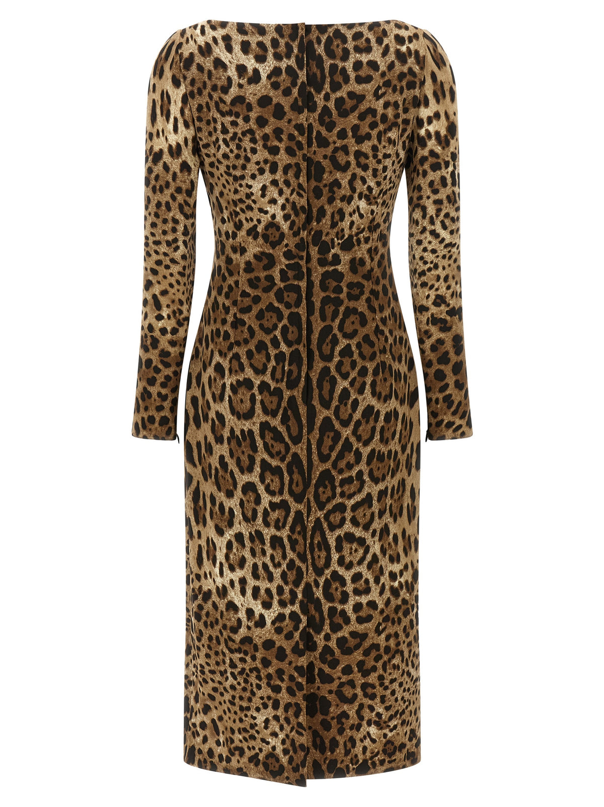Dolce & Gabbana Brown Viscose Midi Dress – Leo Animal Print