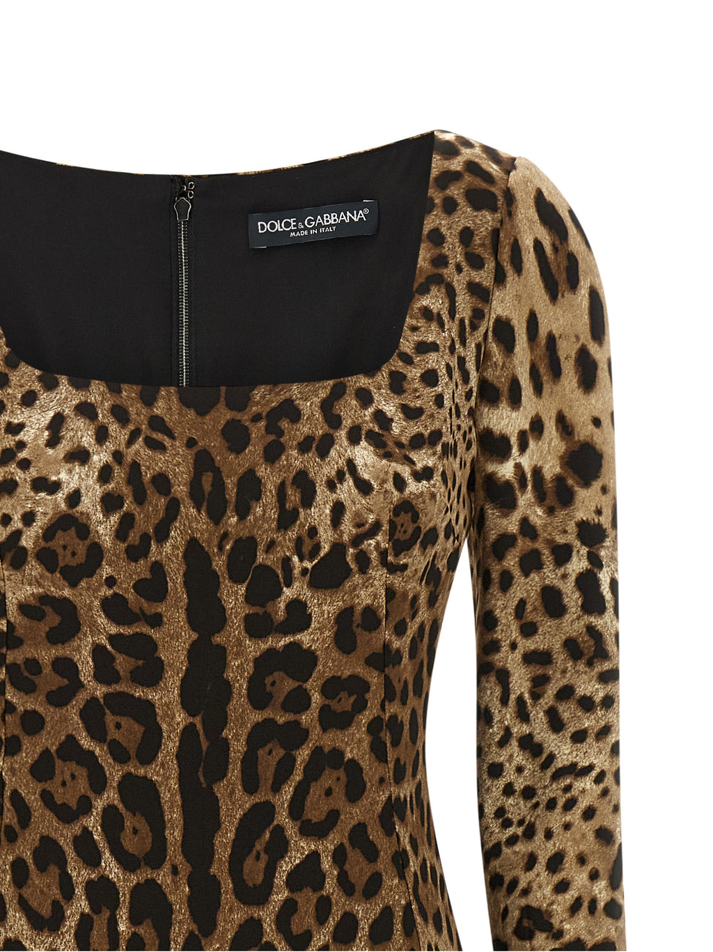 Dolce & Gabbana Brown Viscose Midi Dress – Leo Animal Print