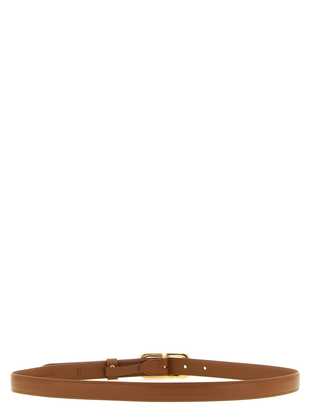 Fendi Brown Calfskin Belt – Oval Gold Buckle, FF Logo, Italian