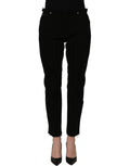 Dolce & Gabbana Black 100% Cotton Skinny Jeans – Mid-Rise, 5-Pocket, Logo Detail, Italian