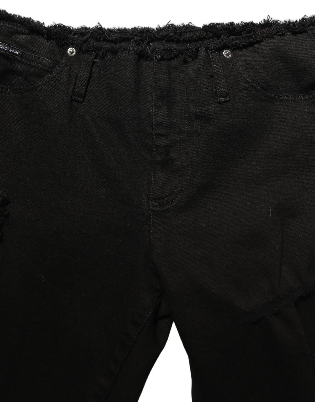 Dolce & Gabbana Black 100% Cotton Skinny Jeans – Mid-Rise, 5-Pocket, Logo Detail, Italian
