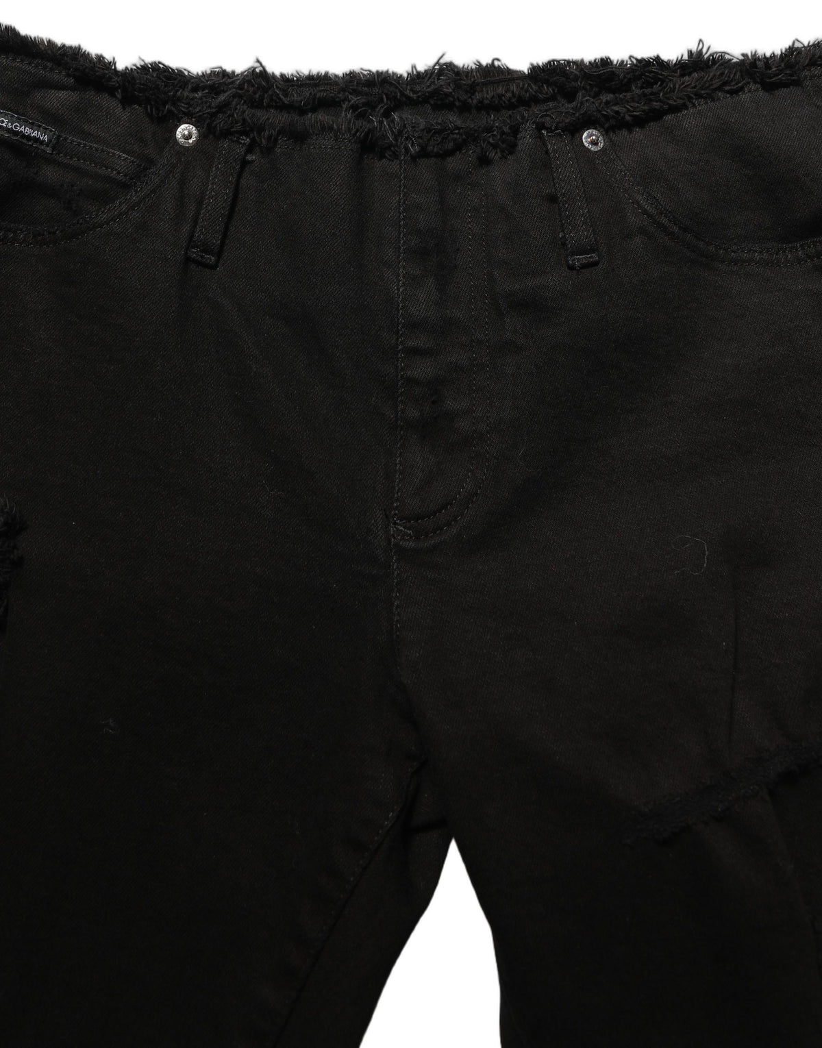 Dolce & Gabbana Black 100% Cotton Skinny Jeans – Mid-Rise, 5-Pocket, Logo Detail, Italian