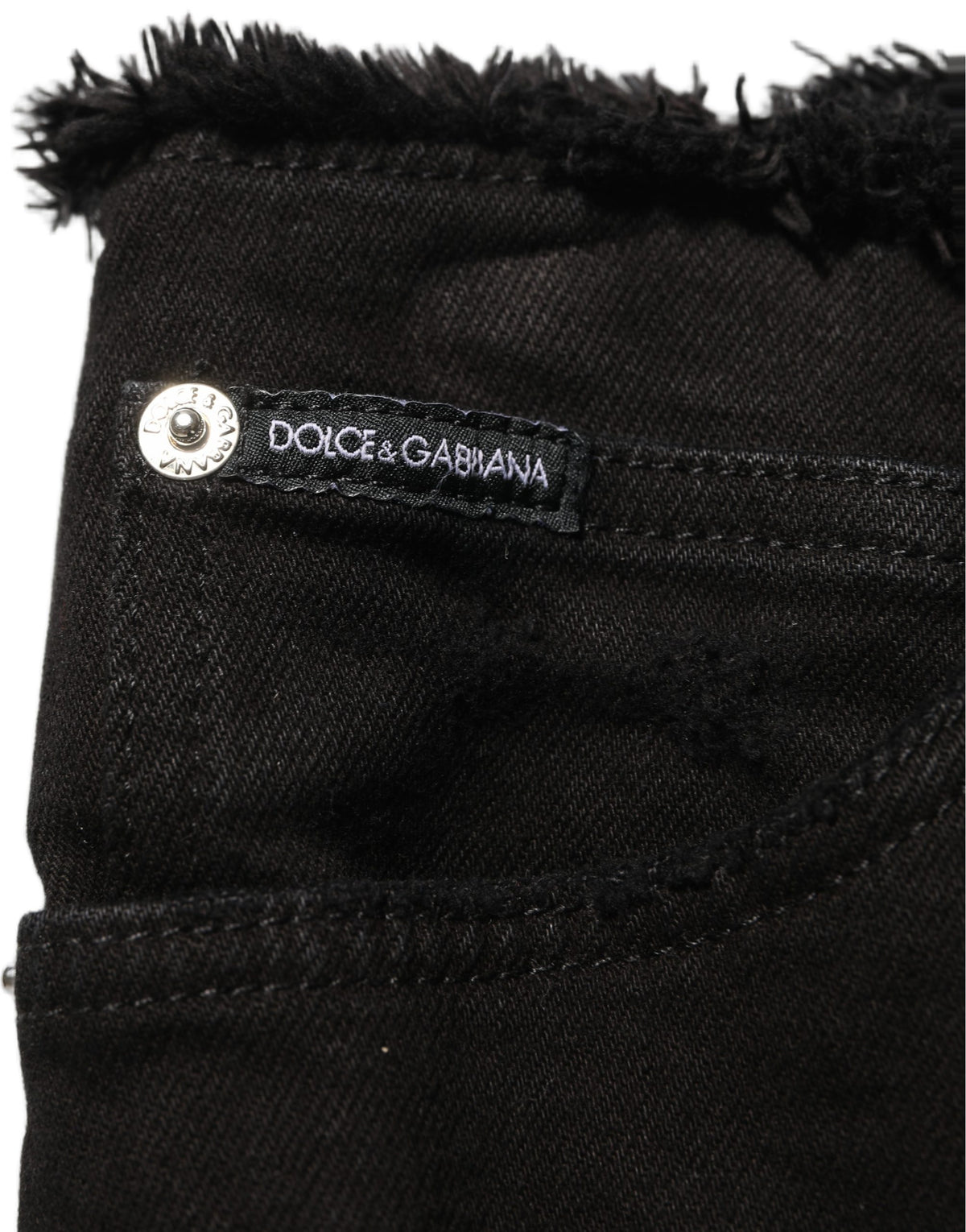 Dolce & Gabbana Black 100% Cotton Skinny Jeans – Mid-Rise, 5-Pocket, Logo Detail, Italian