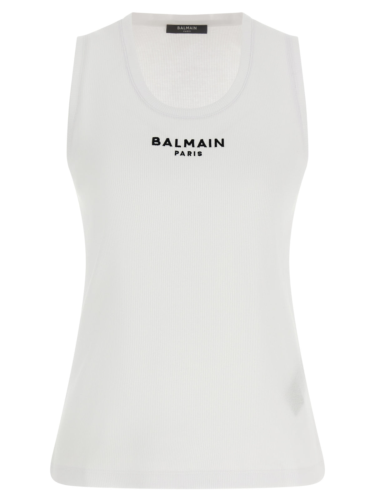 Balmain White Cotton Sleeveless T-Shirt