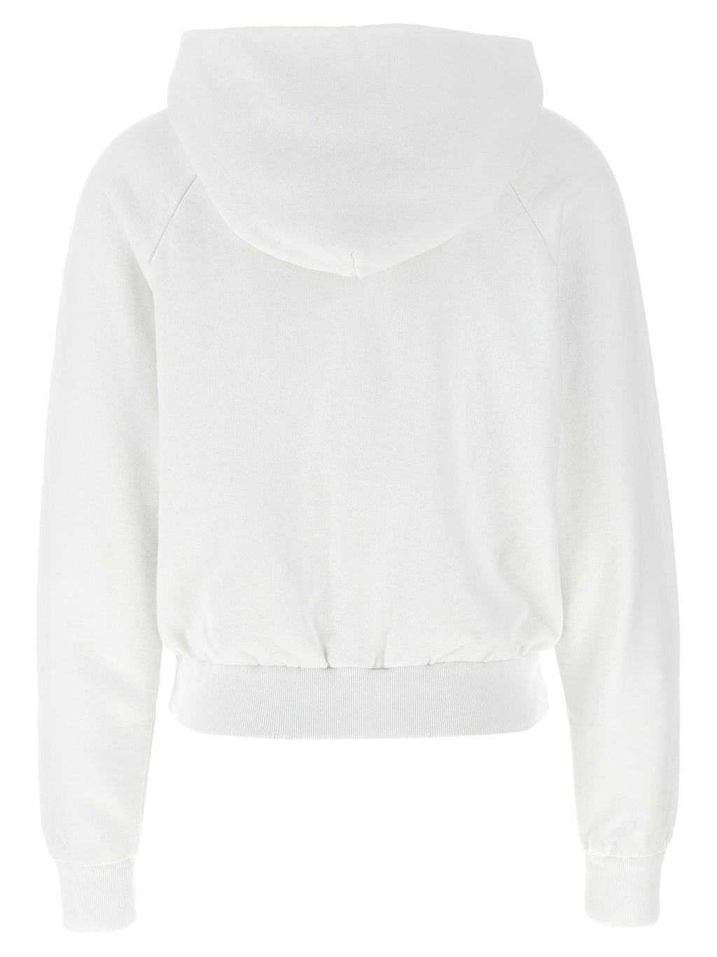 Prada White 100% Cotton Gauze Hoodie – Vintage Logo Print, Triangle Logo, Kangaroo Pocket, Romania