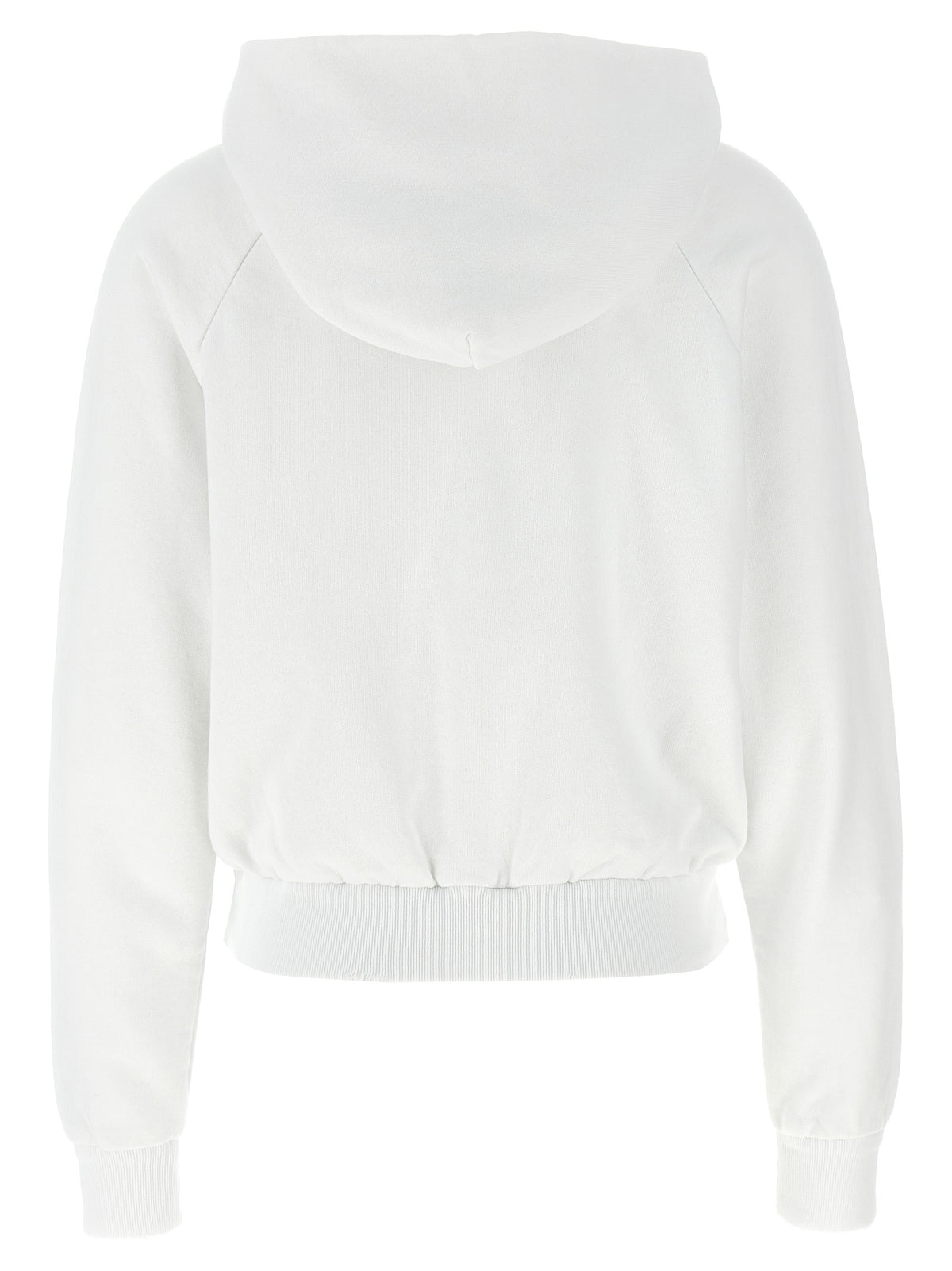 Prada White 100% Cotton Gauze Hoodie – Vintage Logo Print, Triangle Logo, Kangaroo Pocket, Romania