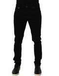 Dolce & Gabbana Black Cotton Stretch Skinny Denim Trouser Jeans
