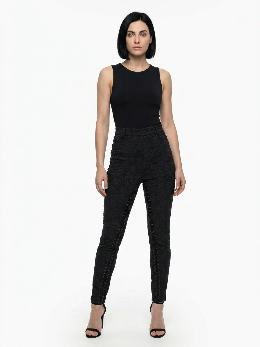 Dolce & Gabbana Black 100% Cotton Skinny Trousers – Slimming, Versatile Wardrobe Essential, Italian