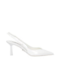 Prada White Patent Leather High-Heel Sandals – Side Logo, Italian