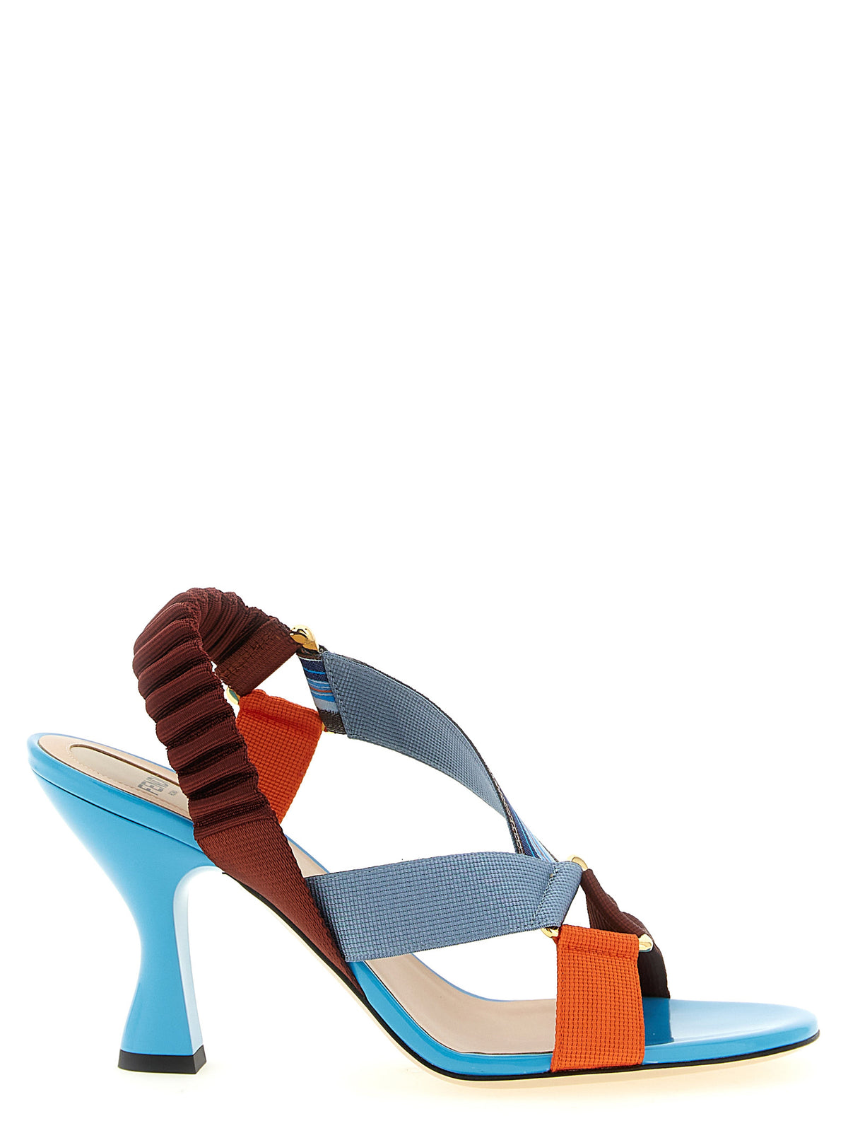 Fendi Multicolor Viscose Stiletto Heel Sandals