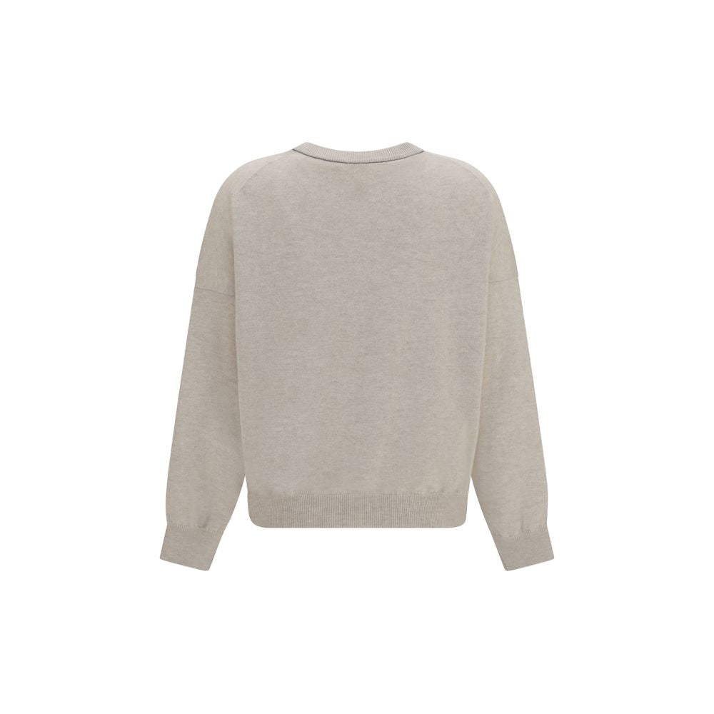 Brunello Cucinelli Beige Cashmere Sweater – With Monili Chain Detail AW26